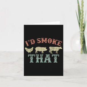 Funny Retro Bbq Party Smoker Chef Dad Gift I’d Smo Card