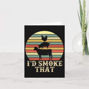 Funny Retro Bbq Party Smoker Chef Dad Gift I’d Smo Card