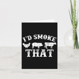 Funny Retro Bbq Party Smoker Chef Dad Gift I’d Smo Card
