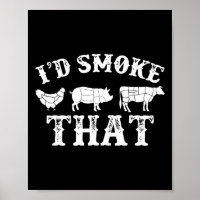 Funny Retro Bbq Party Smoker Chef Dad Gift I’d Smo