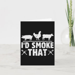 Funny Retro Bbq Party Smoker Chef Dad I'd Smoke Th Card
