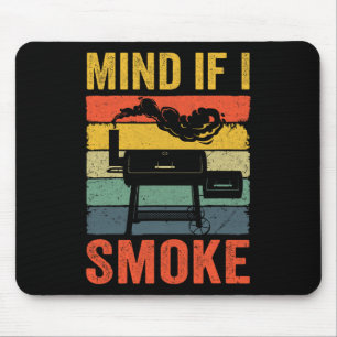 Funny Retro Bbq Party Smoker Chef Dad Mind If I Sm Mouse Pad