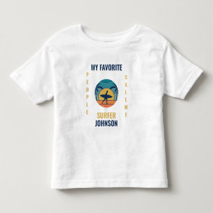 Funny retro beach surfing text quote template toddler t-shirt