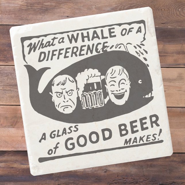 Funny Retro Beer Cartoon Stone Coaster (Creator Uploaded)