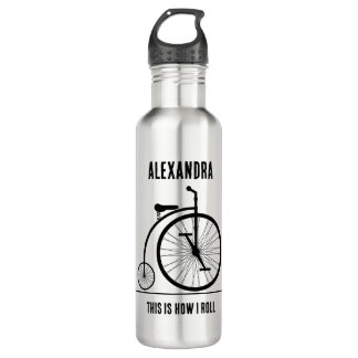 Funny Retro bicycle personalized for cyclist 710 Ml Water Bottle