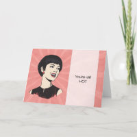 Funny Retro Birthday Card with Cartoon Lady