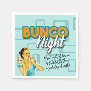 Funny Retro Bunco Night Napkin