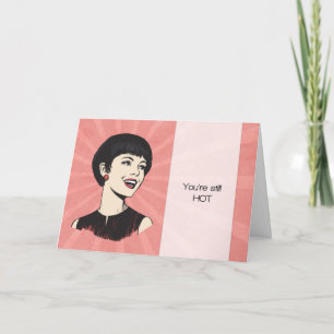 Funny Retro carte d'anniversaire avec dame caricat