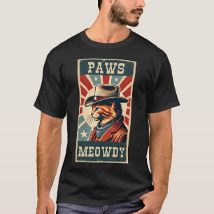 Funny Retro Cat Lover Vintage Meme Partner Meowdy T-Shirt