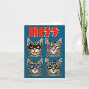 Funny Retro Cat Rock Music Concert Card