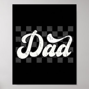 Funny Retro Chequered Dad Fathers Day Vintage Fami Poster