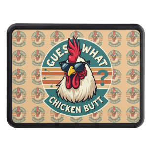 Funny Retro Chicken Butt Joke Design Trailer Hitch Cover