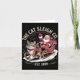 Funny Retro Christmas Cat  Card