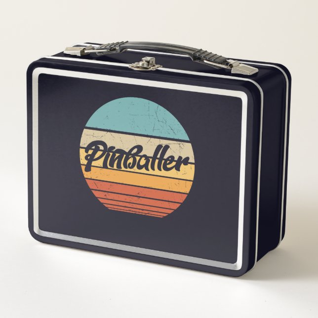 Funny Retro Classic Pinball Gift Metal Lunch Box (Front)