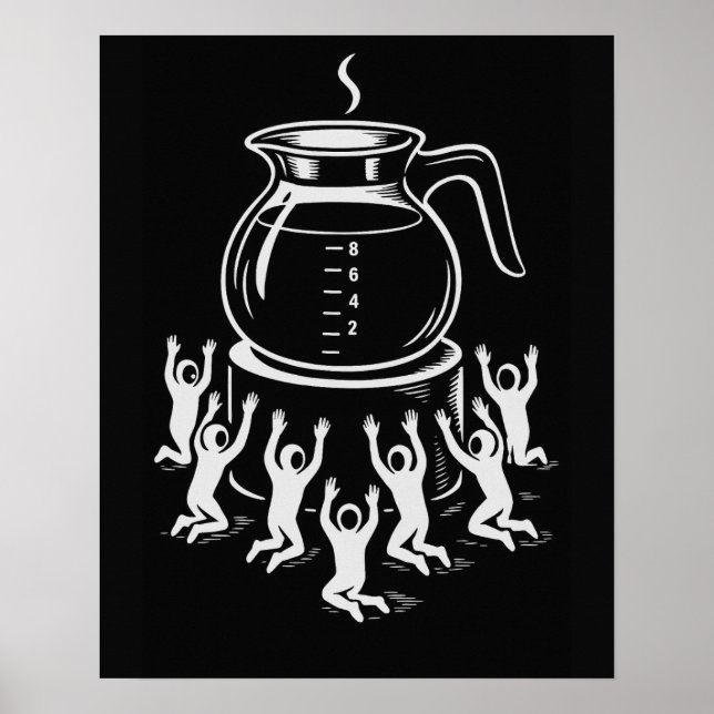 Funny Retro Coffee – Worship Coffee Poster (Front)