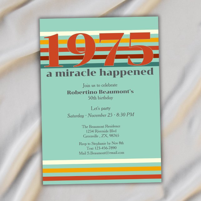 Funny Retro Colors 50th Birthday Party Invitation (Creator Uploaded)