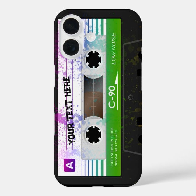 Funny Retro Compact Audio Cassette Case-Mate iPhone Case (Back)