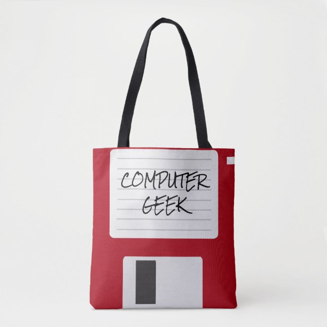 Funny Retro Computer Geek Tote Bag (Front)