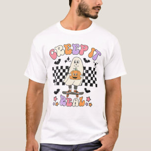 Funny Retro Creep It Real Vintage Ghost Halloween T-Shirt