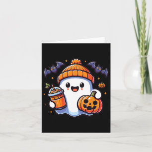 Funny Retro Cute Halloween Ghost Pumpkin Ghost Hal Card