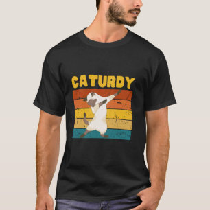 Funny Retro Dancing Cat on Saturday aka Caturday T-Shirt