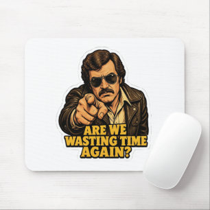 Funny Retro Detective  Wasting Time Office Meme Mouse Pad