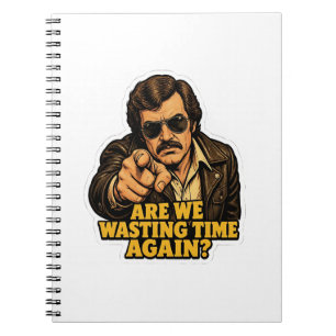 Funny Retro Detective Wasting Time Office Meme Notebook