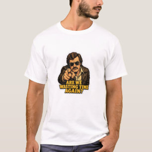 Funny Retro Detective Wasting Time Office Meme T-Shirt