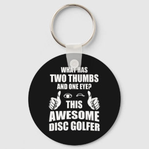 Funny Retro Disc And Disc Golf Ultimate Frisbee Pl Keychain