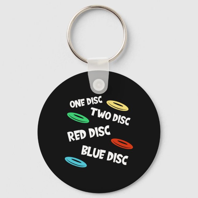 Funny Retro Disc Golf Colourful Frisbee  Keychain (Front)
