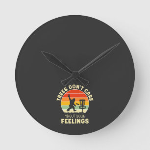 Funny Retro Disc Golf Design   Frisbee Lovers Round Clock
