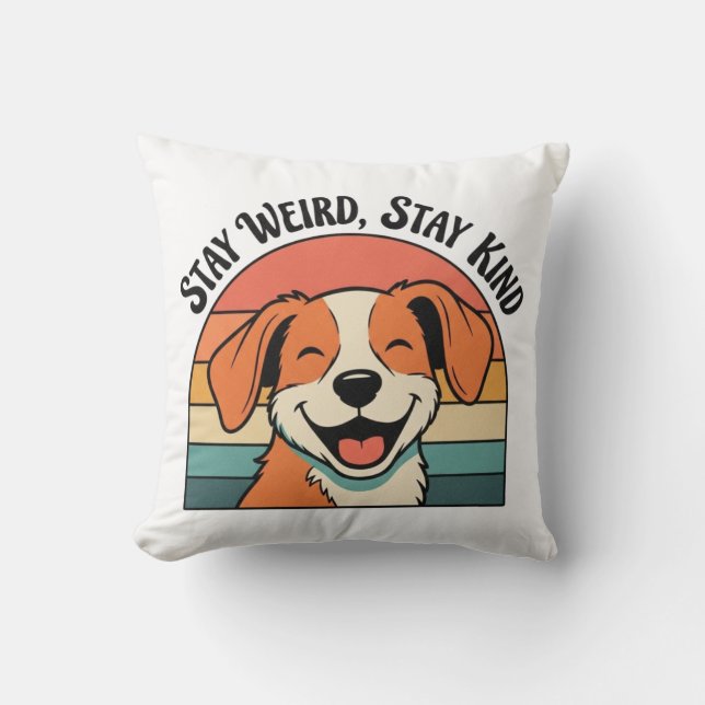 Funny Retro Dog Square Throw Pillow (Front)