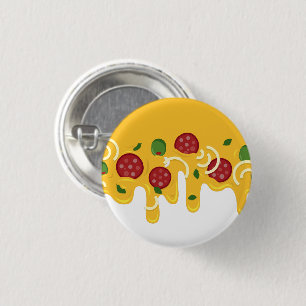 Funny Retro Dripping Pizza Cheese Keto Party 1 Inch Round Button