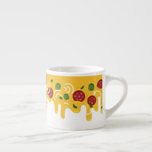 Funny Retro Dripping Pizza Cheese Keto Party Espresso Cup