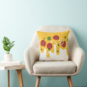 Funny Retro Dripping Pizza Cheese Keto Party Throw Pillow