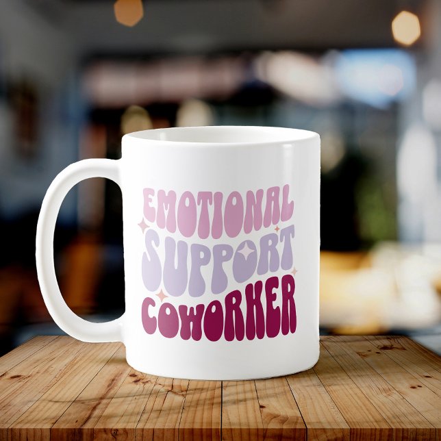 Funny Retro Emotional Support Coworker Office Coffee Mug (Creator Uploaded)