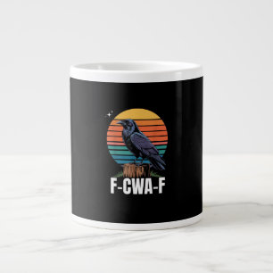 Funny Retro F-Caw-F Bird Crow Crow Bird  Large Coffee Mug