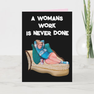 FUNNY RETRO FAMILIALE FEMME CARTE D'AMI D'ANNIVERS