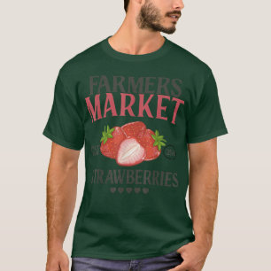 Funny Retro Farmer Market Graphic Strawberry  T-Shirt
