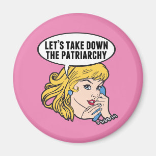 Funny Retro Feminist Pop Art Girl Pink Political Magnet