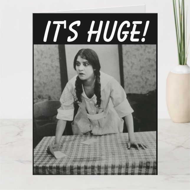 FUNNY RETRO FEMME ANNIVERSAIRE ÉNORME! Carte de vœ (Devant)