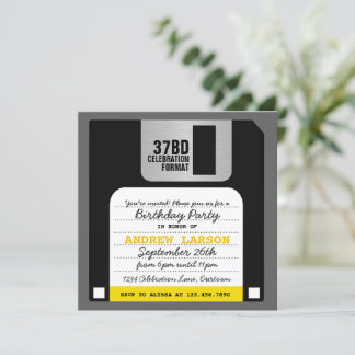 Funny Retro Floppy Disc Party Invitation