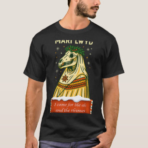 Funny Retro Folklore Skeleton Horse Mari Lwyd Yule T-Shirt