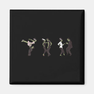 Funny Retro Frankenstein Monster And Bride Dancing Magnet