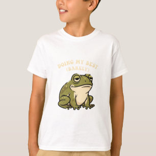 Funny Retro Frog Barely Trying Kids T-Shirt
