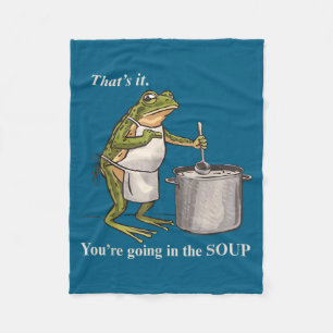 Funny Retro Frog That's It You're Going In The Sou Fleece Blanket