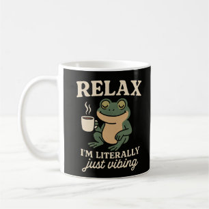 Funny Retro Frog Vibing Aesthetic Meme T-Shirt Coffee Mug