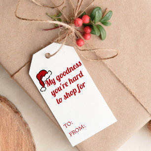 Funny Retro Funky Hand Drawn Santa Hat Christmas Gift Tags