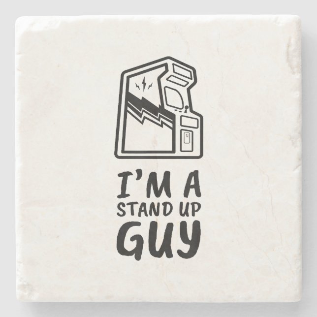 Funny Retro Gamer Arcade Old School 80's Video Gam Stone Coaster (Front)