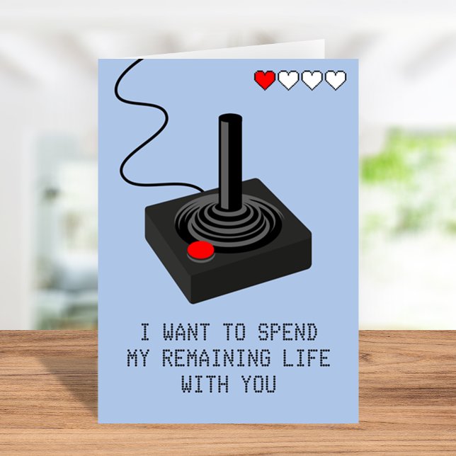 Funny Retro Gamer Valentines Day Card (Creator Uploaded)